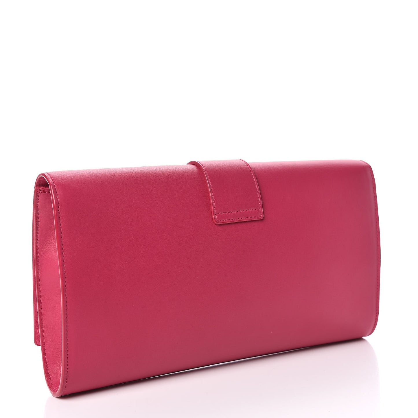 Calfskin Classic Y Ligne Clutch Fuchsia