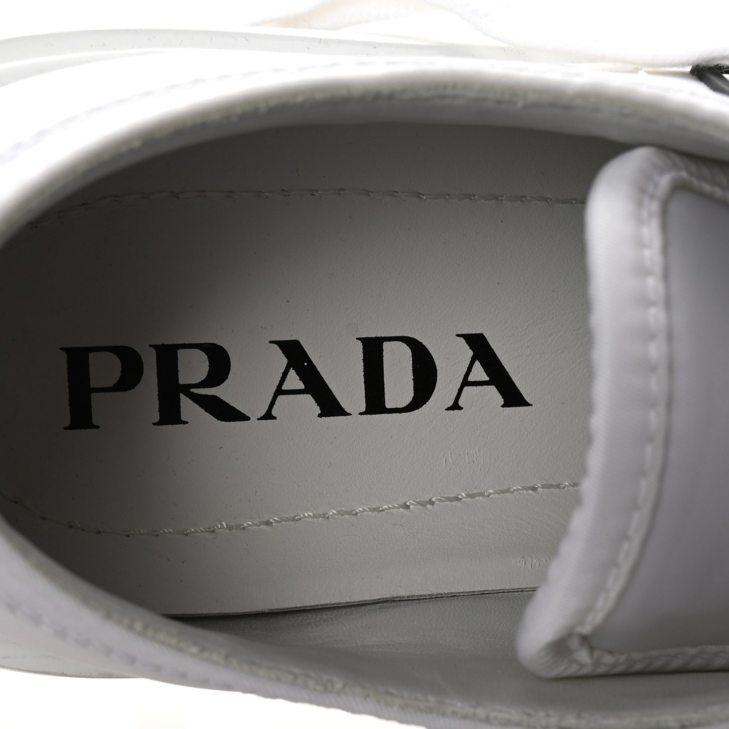 Nylon Gabardine Triangle Logo Platform Sneakers 36 White