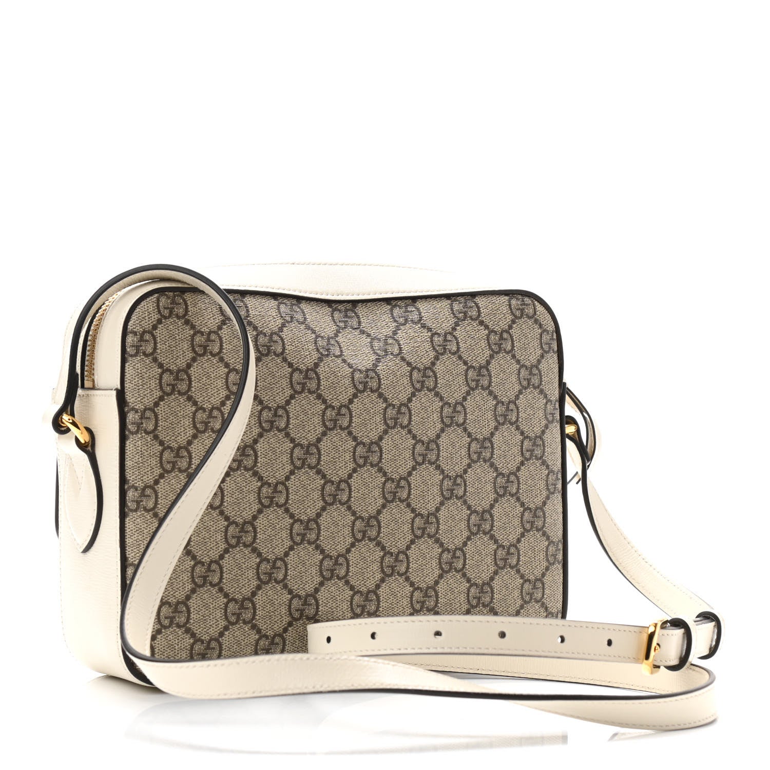 Gucci GG Supreme Monogram Small Horsebit 1955 Shoulder Bag Beige Mystic White 3 of 11