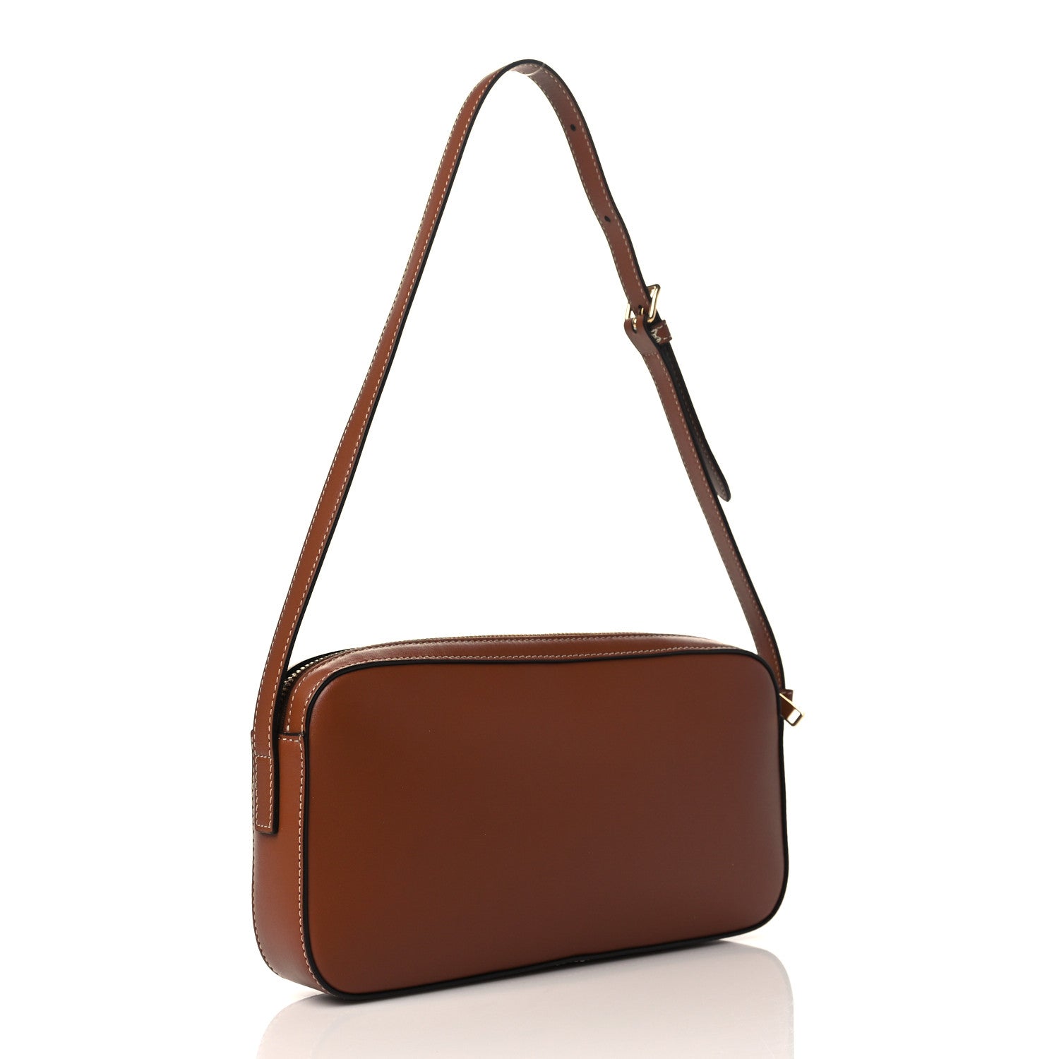 Celine Smooth Calfskin Cuir Triomphe Camera Shoulder Bag Tan 2 of 9