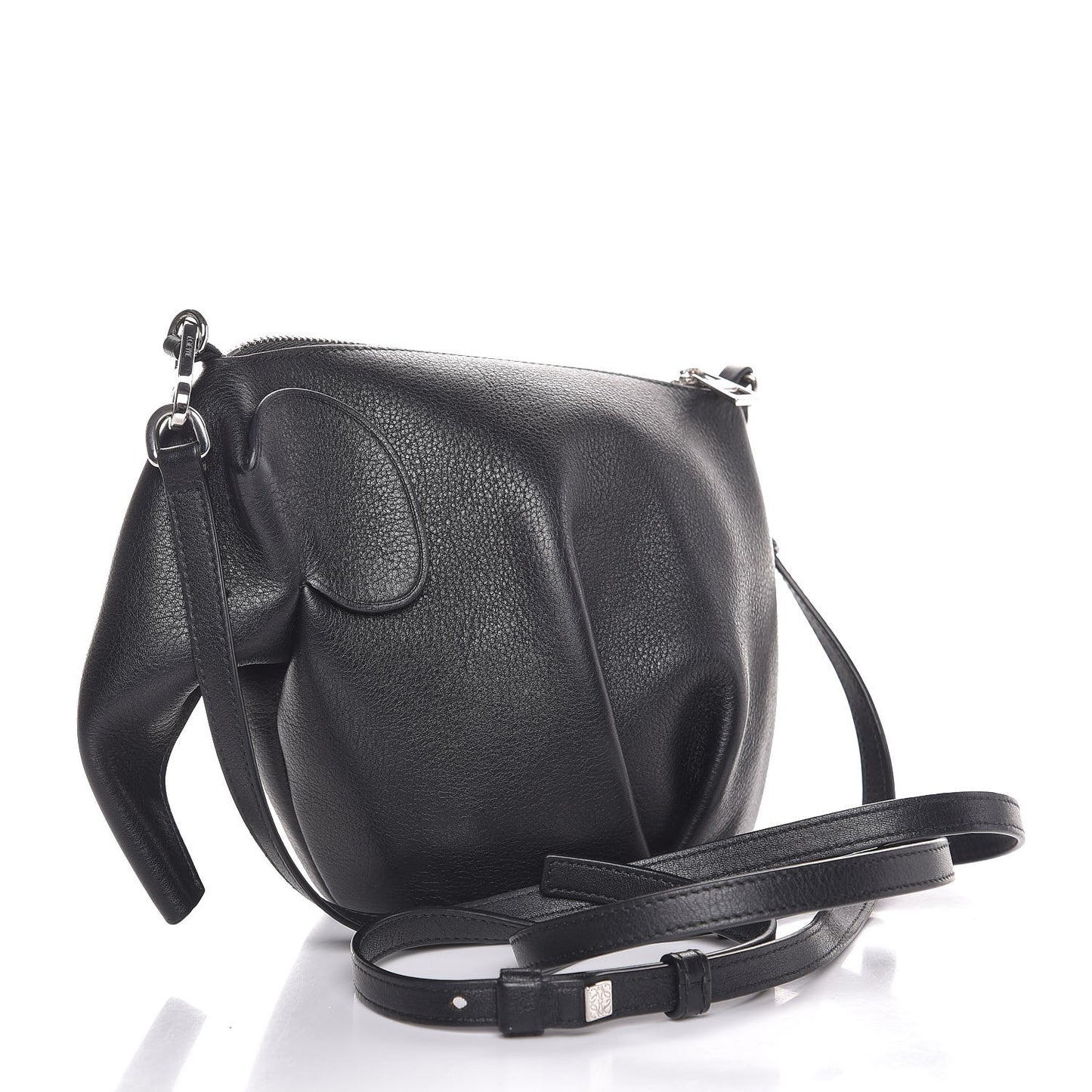 Calfskin Mini Elephant Crossbody Bag Black