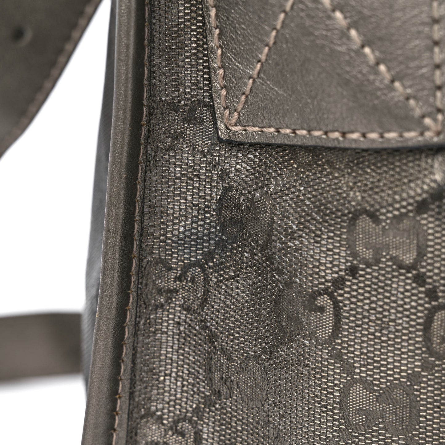 Imprime Monogram Medium Double Buckle Flap Messenger Bag Pewter
