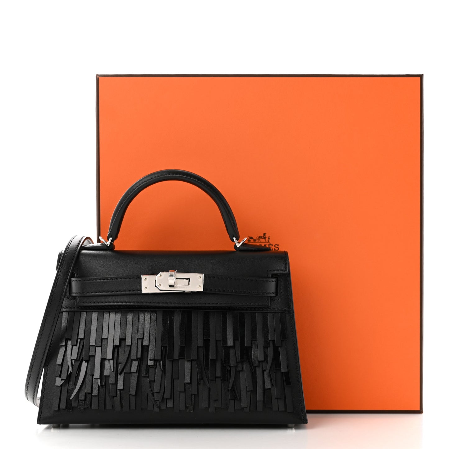 Tadelakt Sombrero Box Pampilles Mini Kelly Sellier 20 Black
