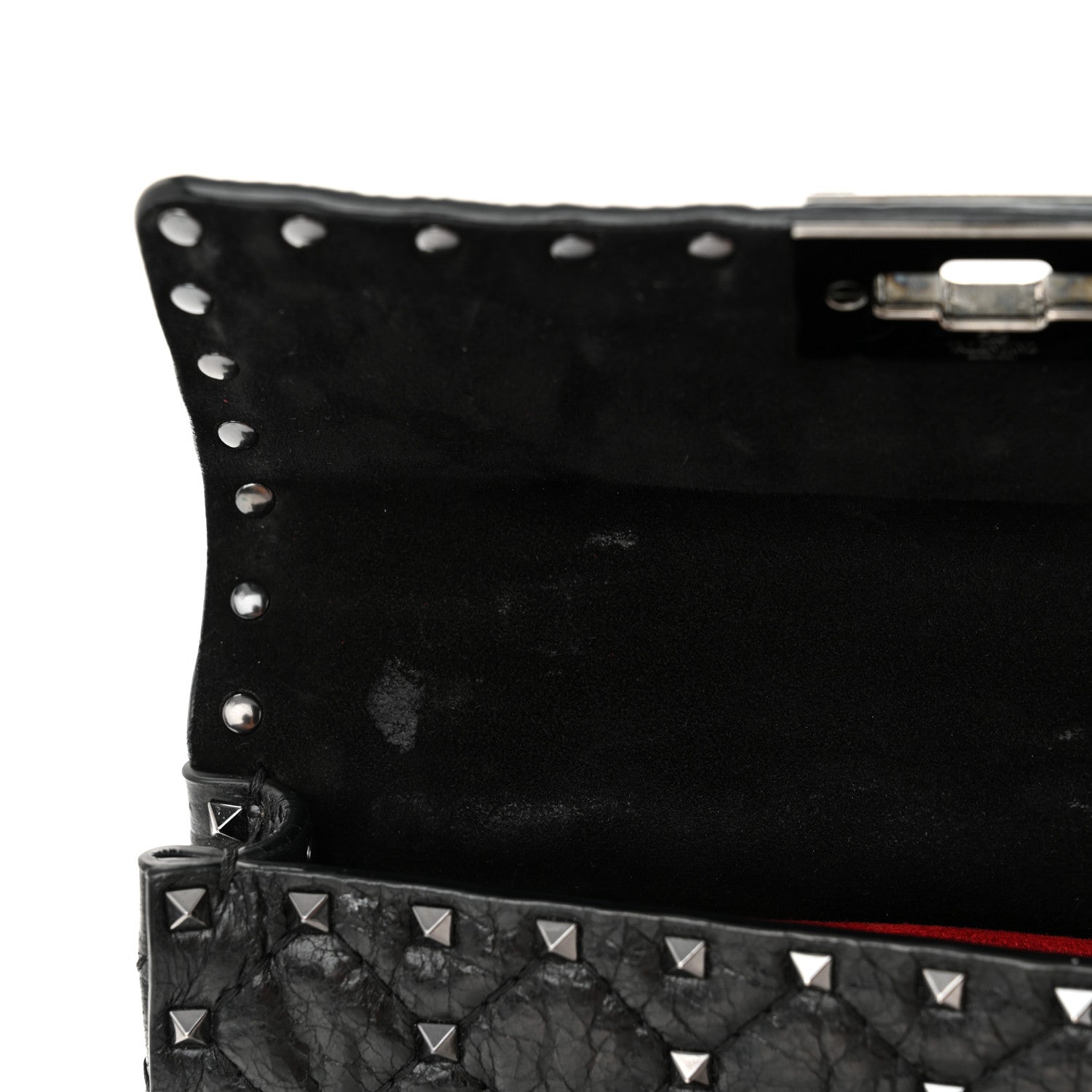 Valentino Garavani Craquele Nappa Small Rockstud Spike Shoulder Bag Black 13 of 13