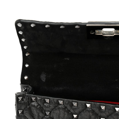 Valentino Garavani Craquele Nappa Small Rockstud Spike Shoulder Bag Black 13 of 13
