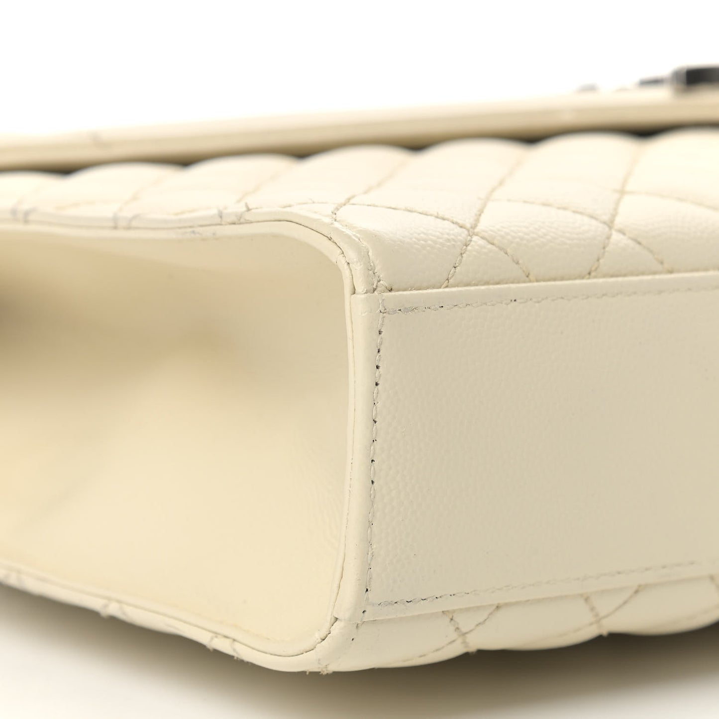 Grain De Poudre Textured Mixed Matelasse Large Triquilt Monogram Satchel Porcellana