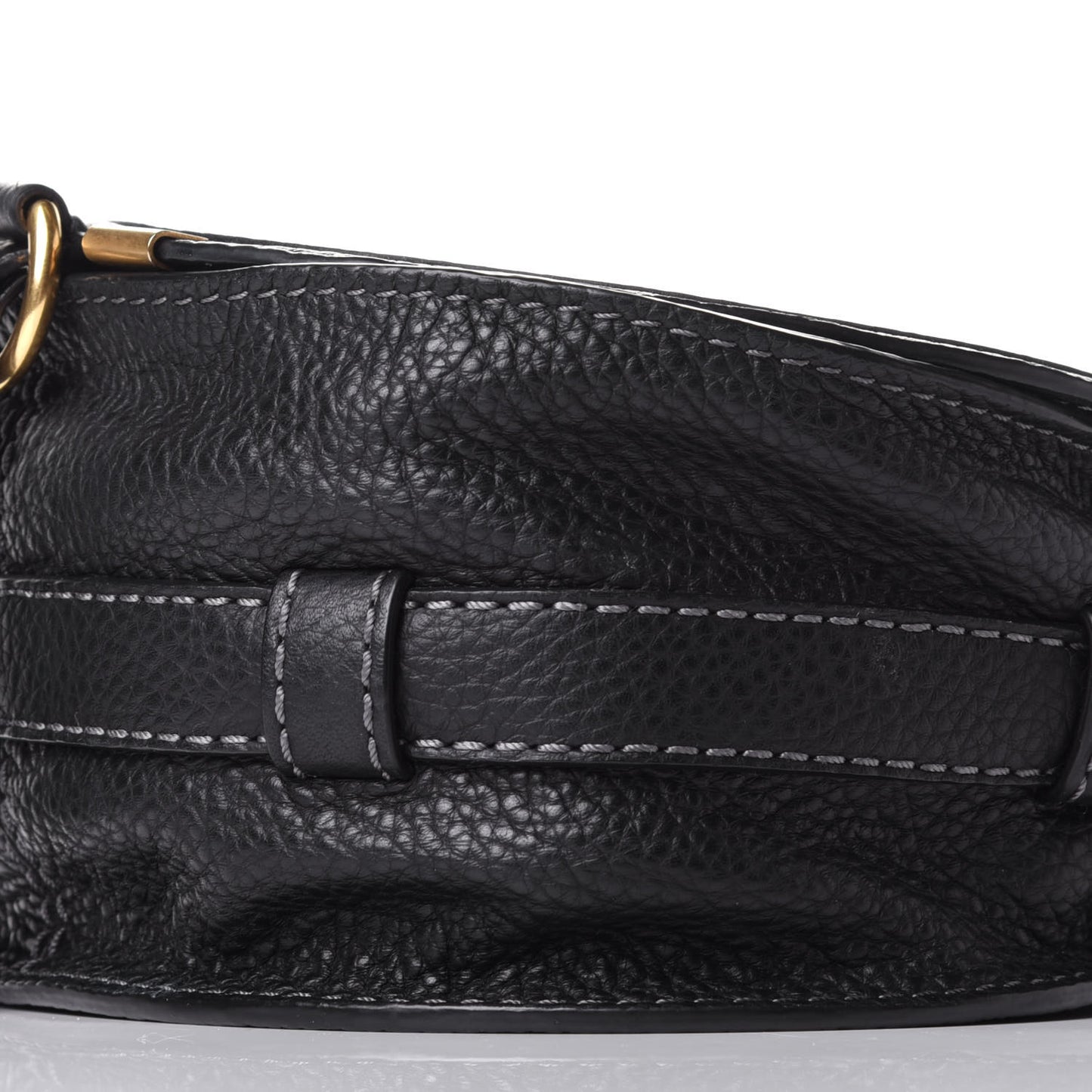 Calfskin Mini Marcie Round Crossbody Bag Black