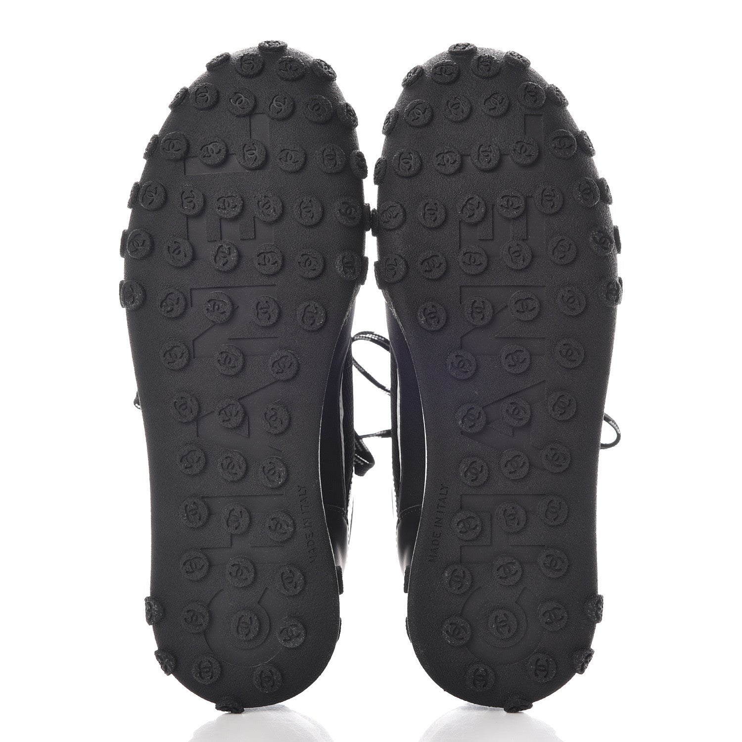 Chanel Calfskin Mesh Lycra Sneakers 38 Black 5 of 9