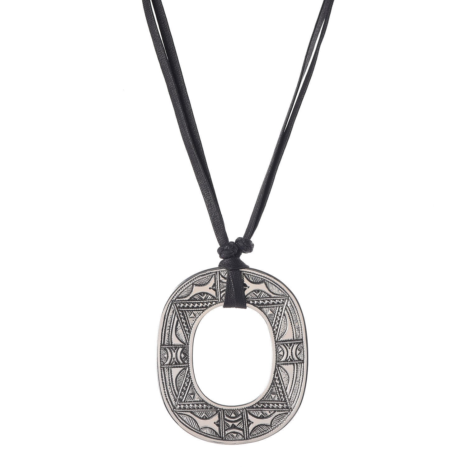 Hermes Sterling Silver Isthme Touareg Pendant Necklace 1 of 7