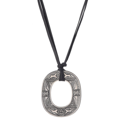 Hermes Sterling Silver Isthme Touareg Pendant Necklace 1 of 7