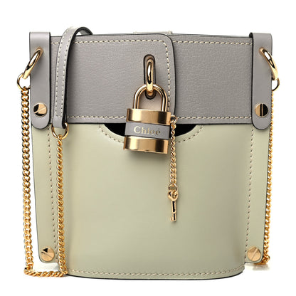 Chloe Shiny Calfskin Goatskin Mini Aby Bi-Color Bucket Light Eucalyptus 1 of 4