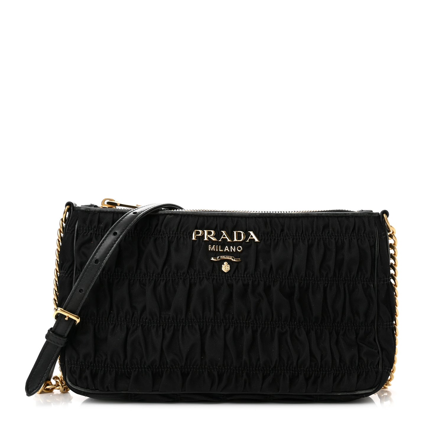 Tessuto Nylon Gaufre Crossbody Bag Black