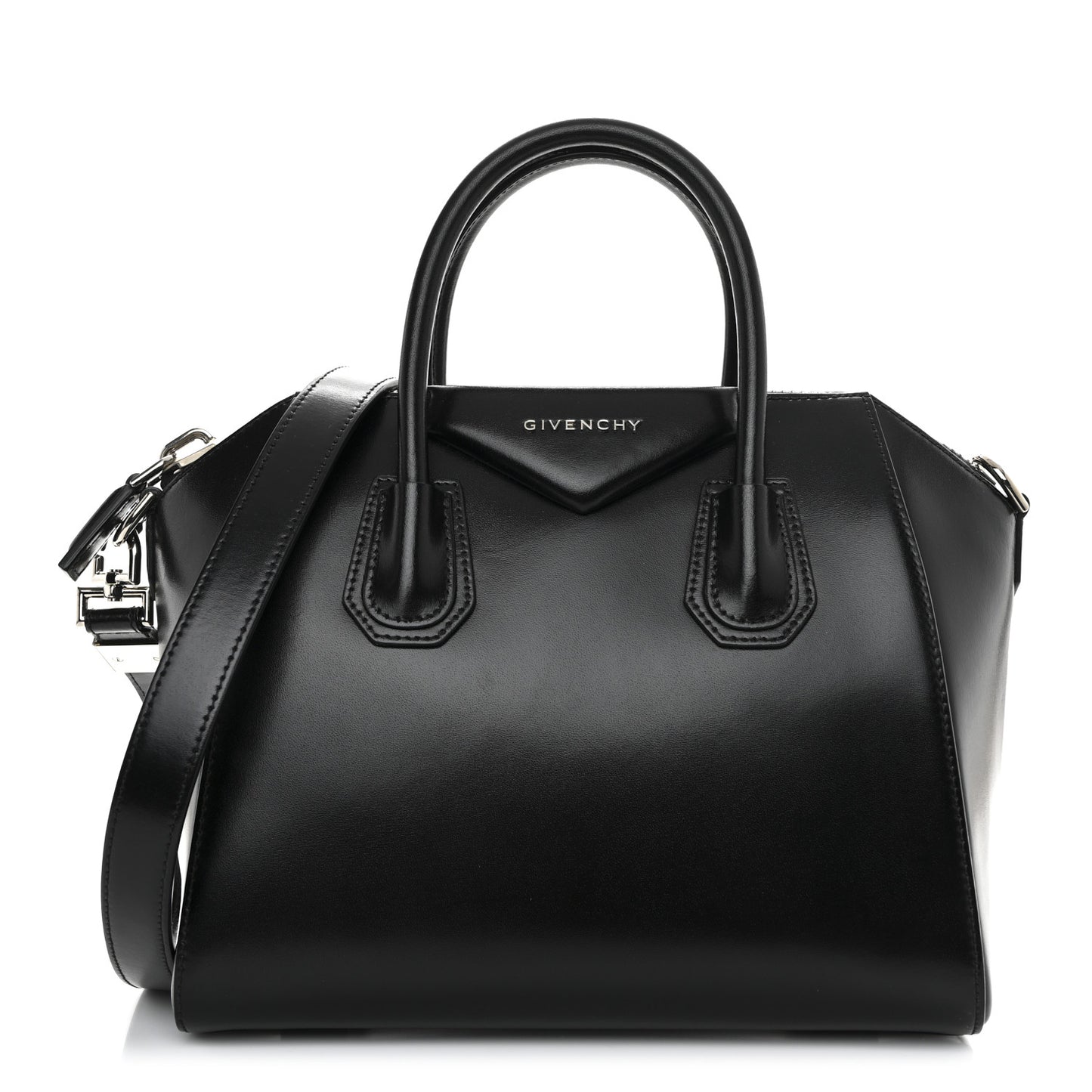 Shiny Lord Calfskin Medium Antigona Black