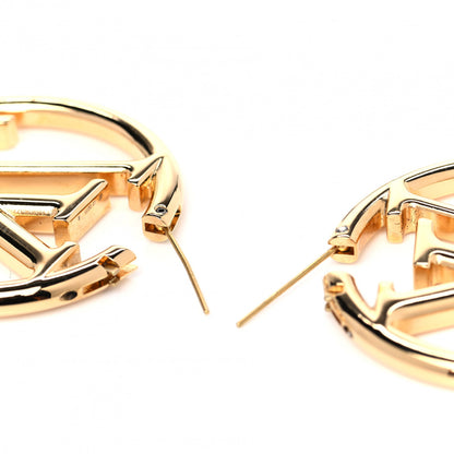 Louis Vuitton Metal Louise Hoop Earrings Gold 3 of 3