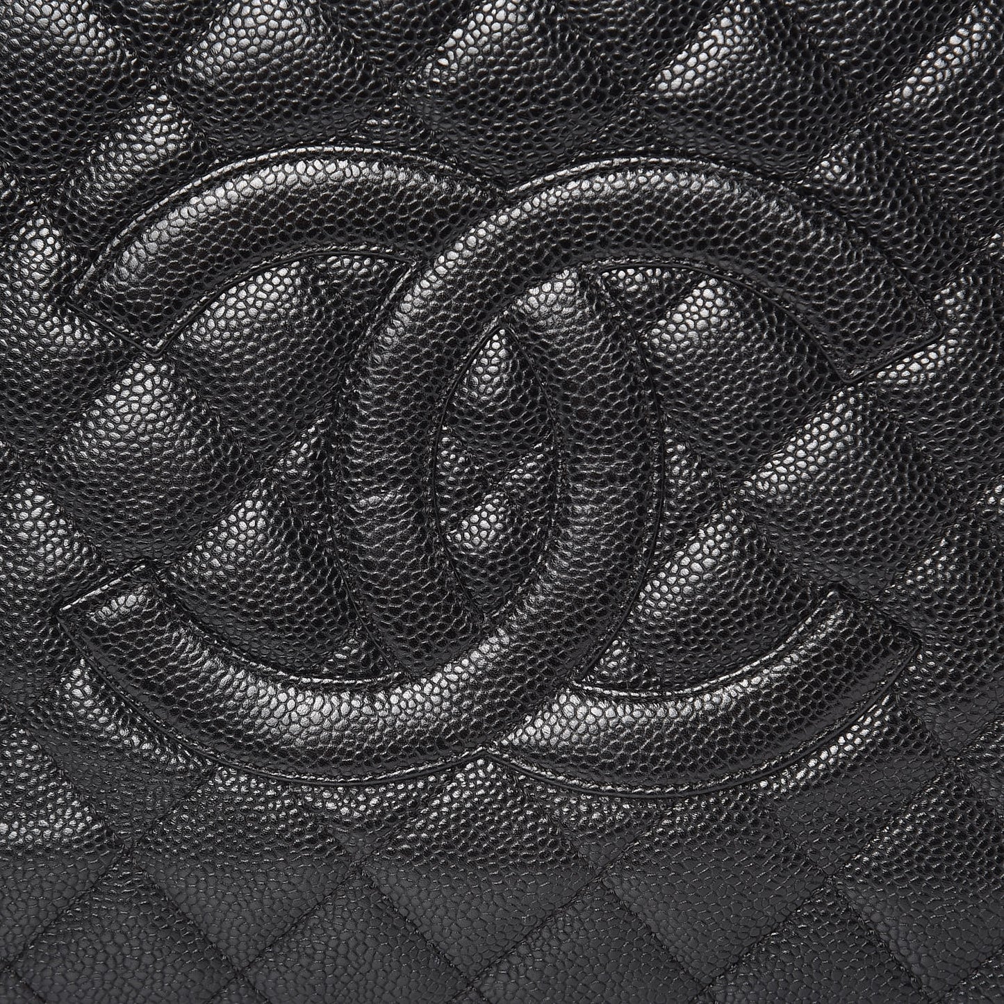 Caviar Quilted Grand Shopping Tote GST Black