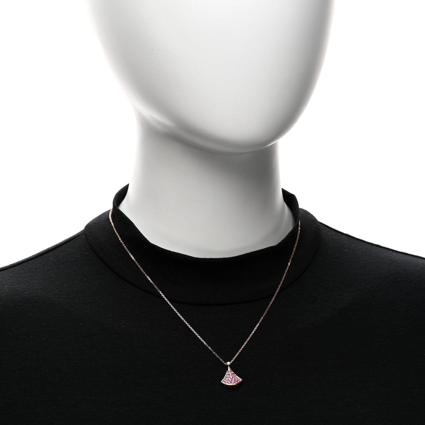 18K Rose Gold Diamond Pink Sapphire Divas' Dream Pendant Necklace