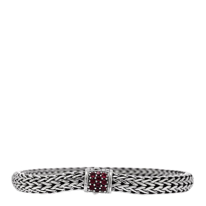 John Hardy Sterling Silver Ruby 6mm Classic Chain Bracelet 1 of 3