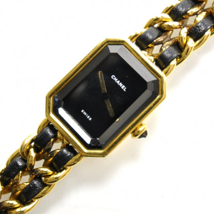 Chanel Stainless Steel Lambskin 20mm Chain Premiere Quartz Watch Gold M 2 of 6