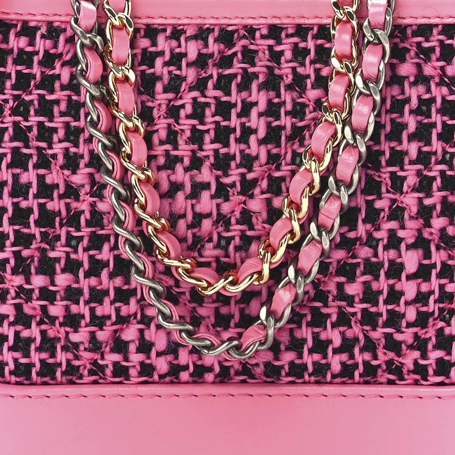 Chanel Tweed Calfskin Small Gabrielle Hobo Pink 9 of 13