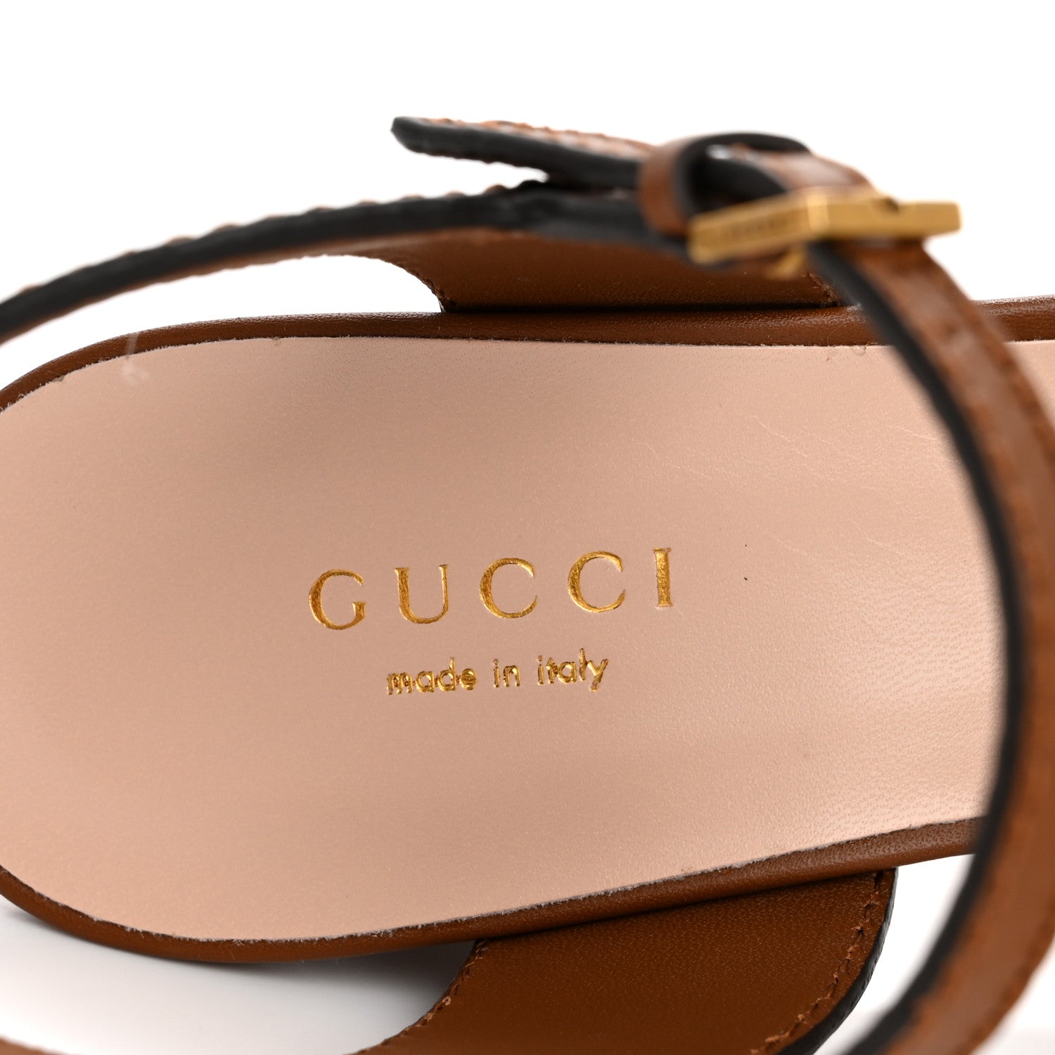 Gucci Cosmos Softy Calfskin Wooden Interlocking G Cut-Out 30/120mm Platform Sandals 37.5 Cuir 8 of 13