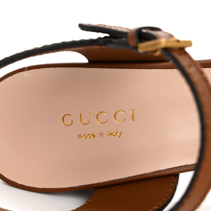 Gucci Cosmos Softy Calfskin Wooden Interlocking G Cut-Out 30/120mm Platform Sandals 37.5 Cuir 8 of 13