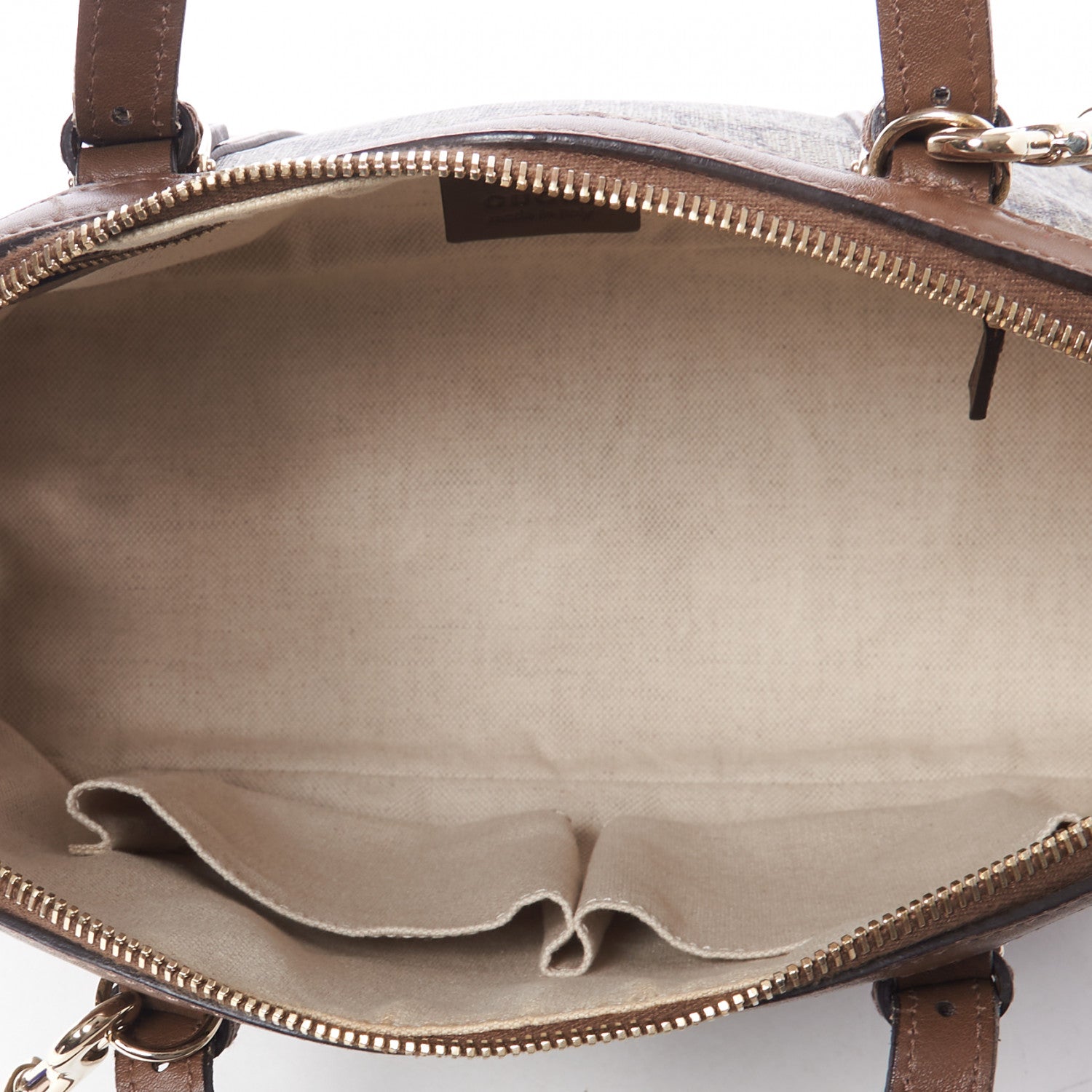 Gucci GG Supreme Monogram Margaux Calfskin Small Nice Top Handle Dome Bag Beige Ebony Acero 5 of 17