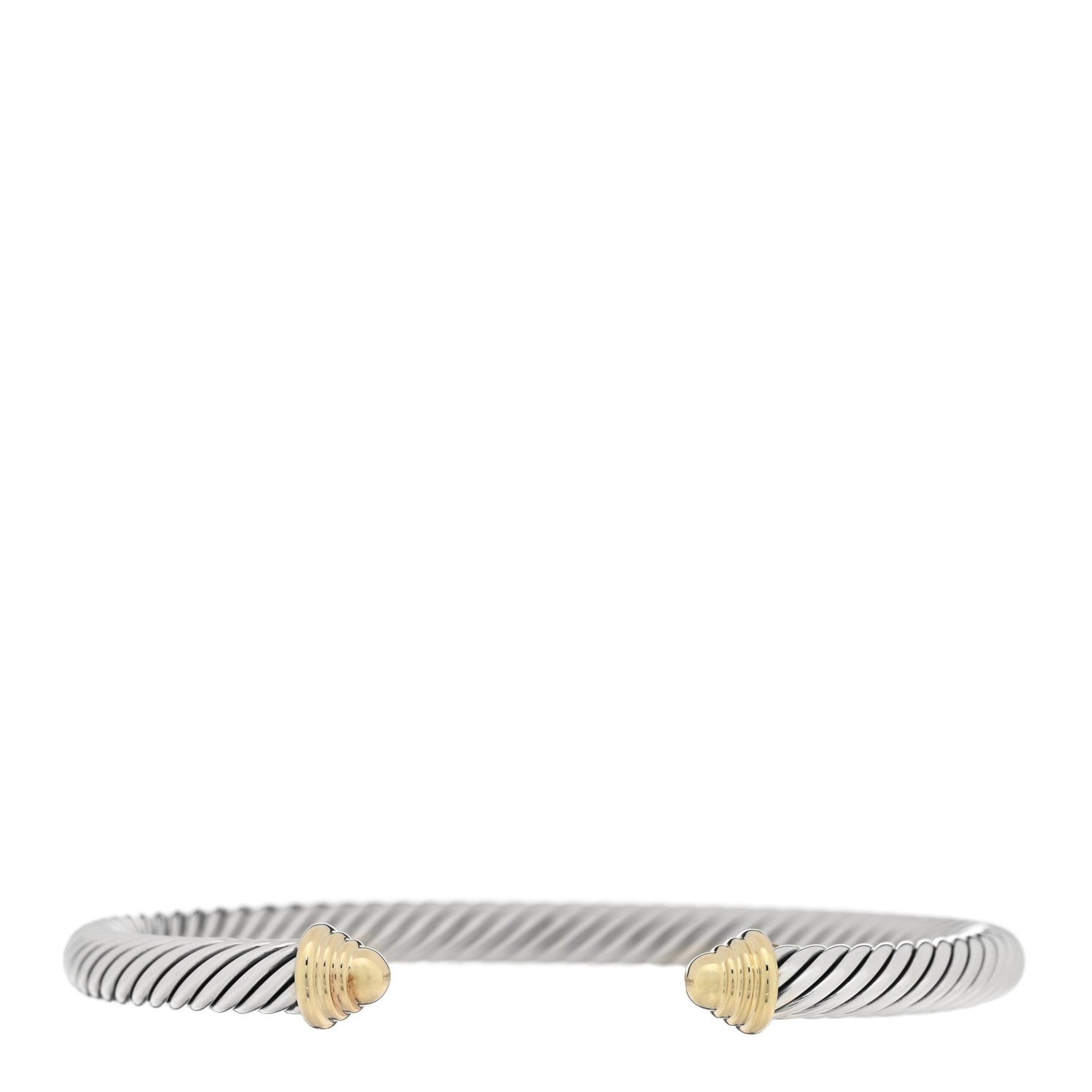 David Yurman Sterling Silver 14K Yellow Gold 5mm Cable Classics Bracelet 1 of 3