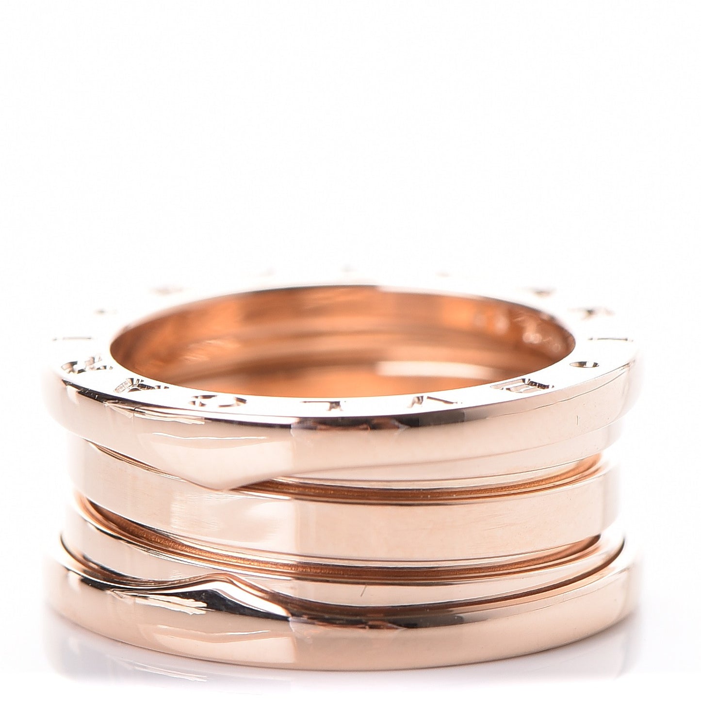 BVLGARI 18K Rose Gold B.Zero1 3 Band Ring 49 4.75