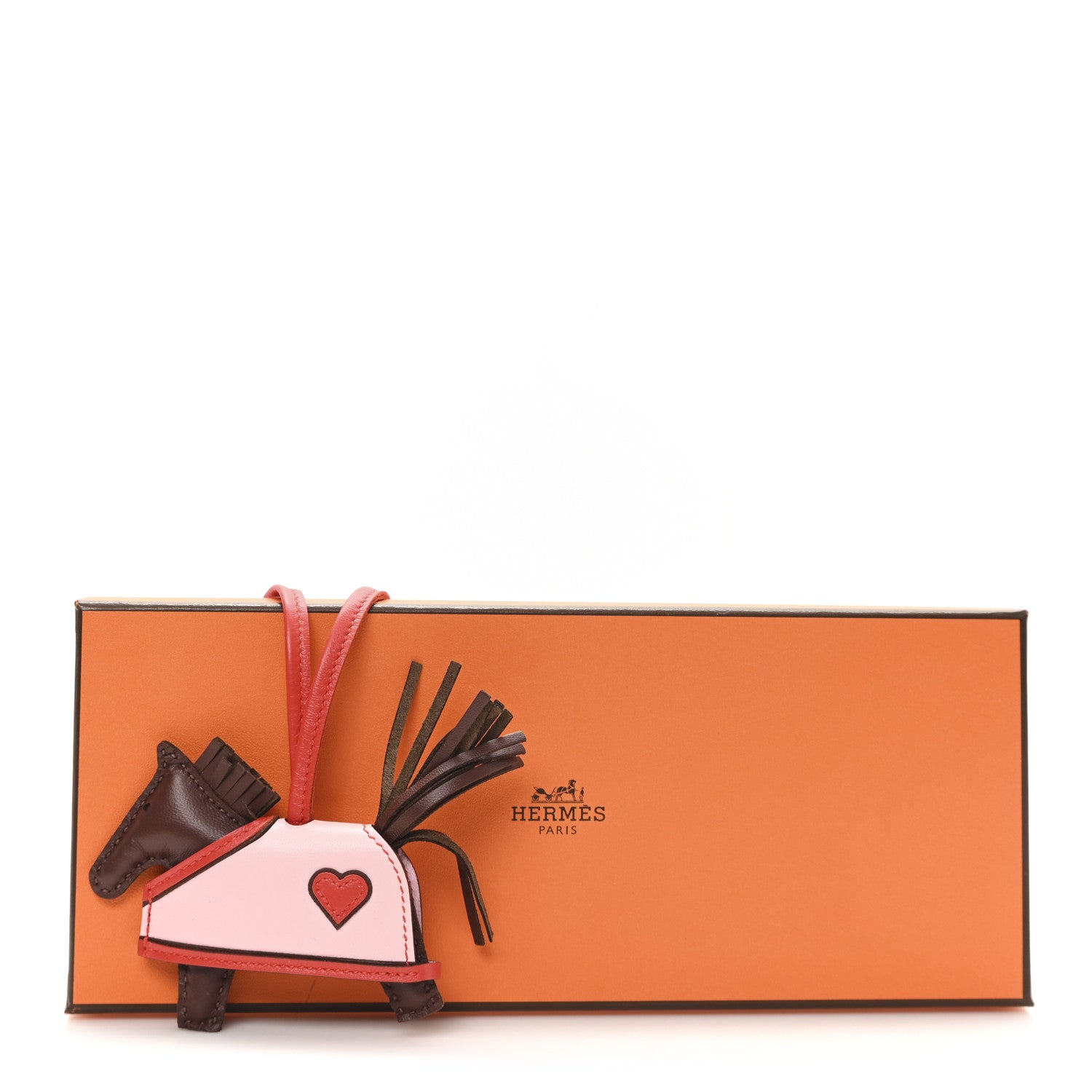 Hermes Milo Lambskin Grigri Rodeo Robeo Coeur Bag Charm PM Terre Capucine Rose Sakura 5 of 5