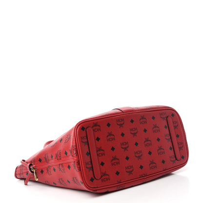 MCM Visetos Medium Liz Reversible Shopper Tote Ruby Red 4 of 16