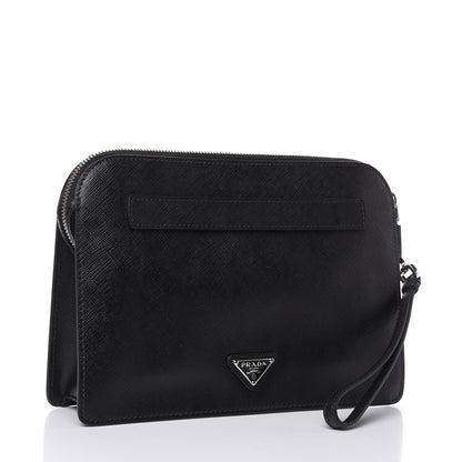 Prada Saffiano Travel Wristlet Bag Black 3 of 8