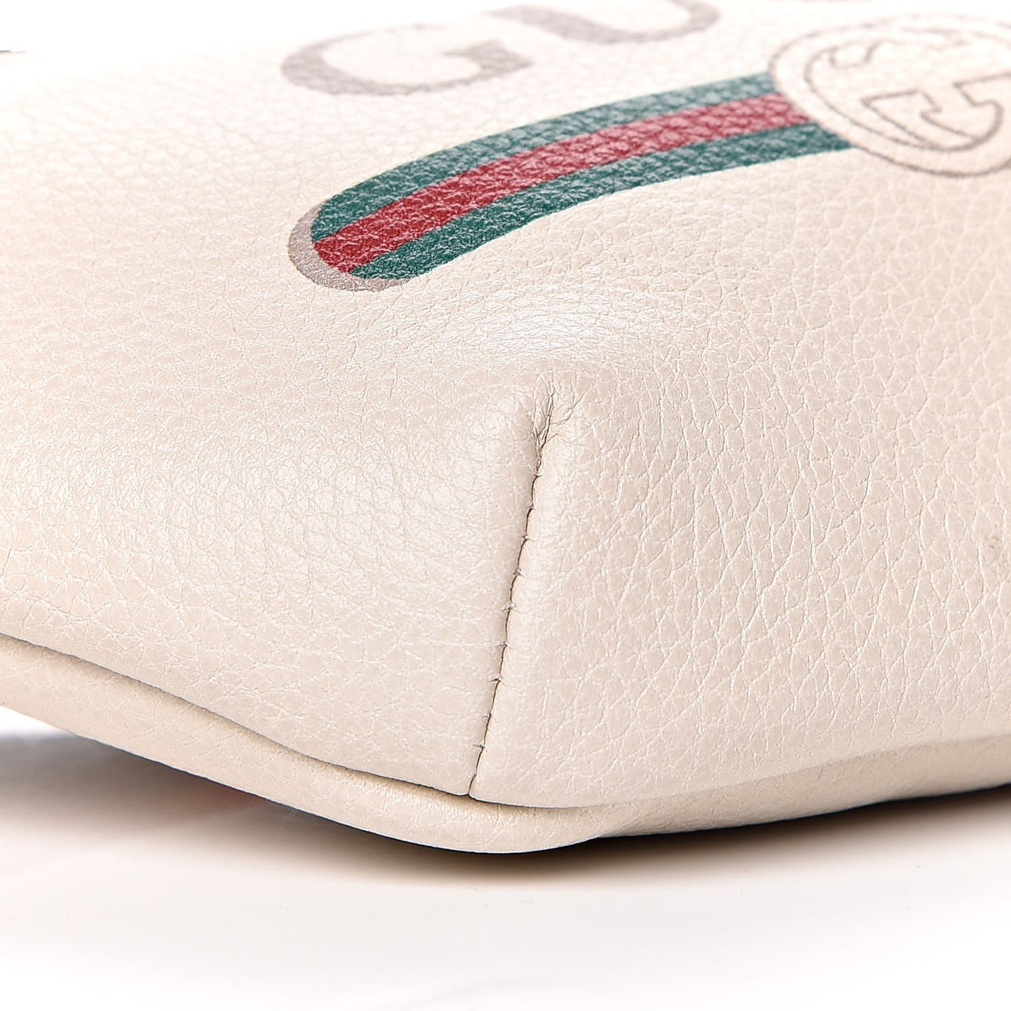 Grained Calfskin Small Logo Belt Bag White