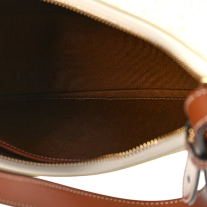 Celine Canvas Calfskin Ava Triomphe Shoulder Bag White 5 of 9