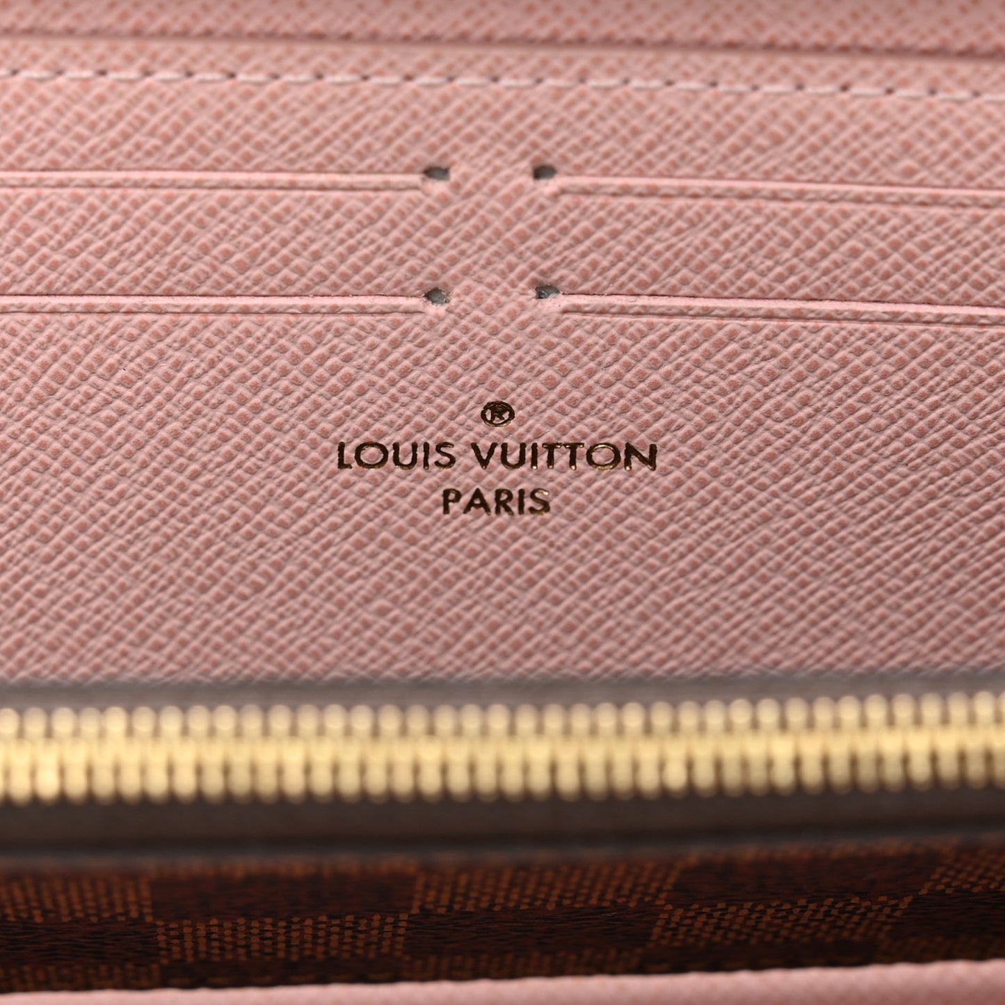 Damier Ebene Clemence Wallet Rose Ballerine
