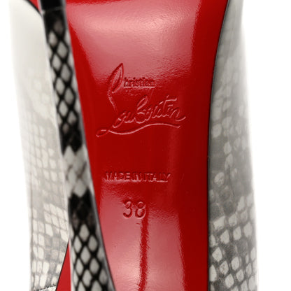 Christian Louboutin Patent Degrade Snakeskin Printed So Kate 120 Pumps 38 White Roccia 7 of 7