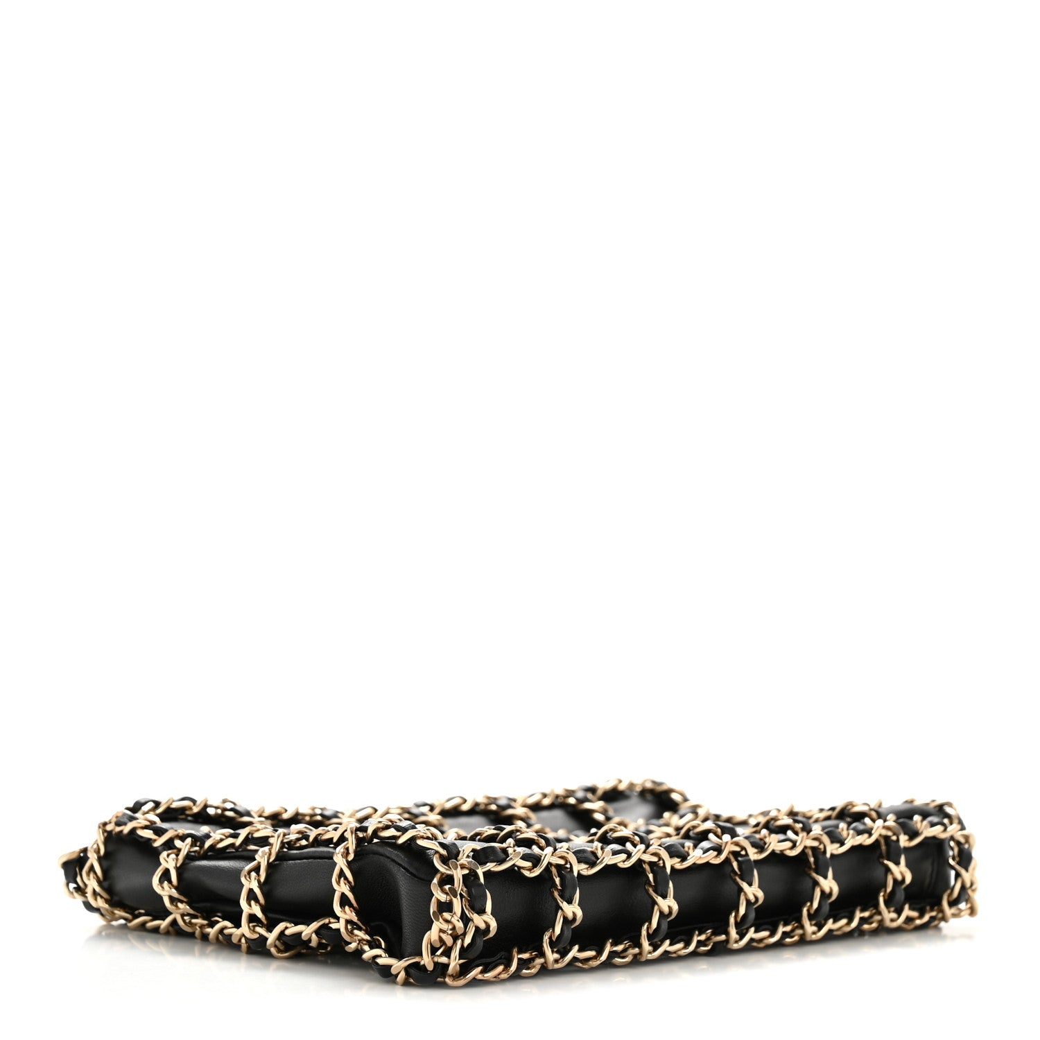 Chanel Lambskin Chain Frame Shoulder Bag Black 4 of 10