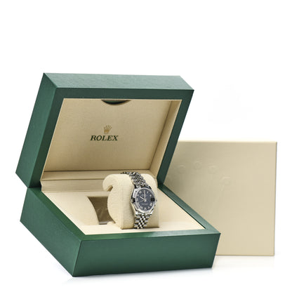 Rolex Stainless Steel 18K White Gold 31mm Oyster Perpetual Datejust Watch Bright Blue Roman 278274 5 of 5