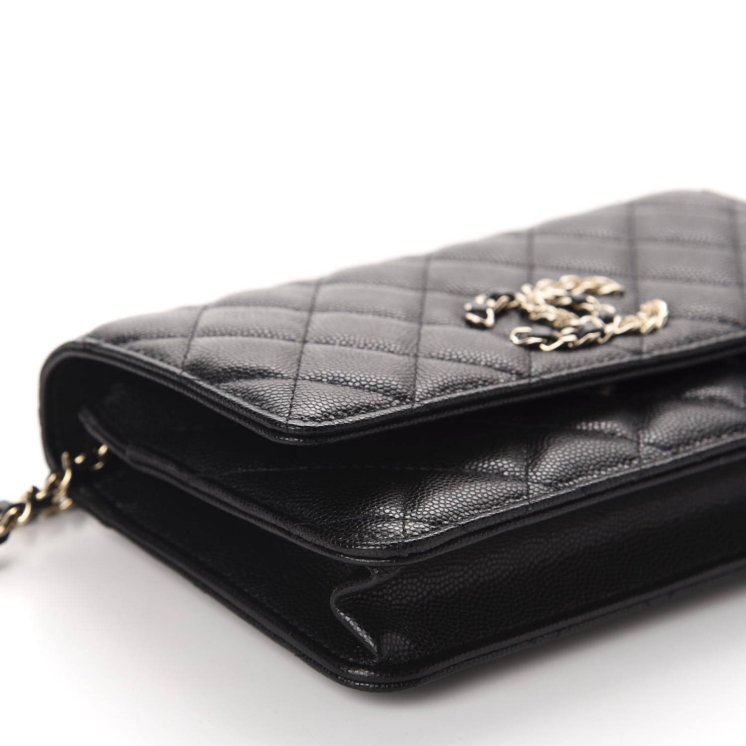 Chanel Caviar Quilted French New Wave Chain CC Wallet On Chain WOC Black 6 of 12