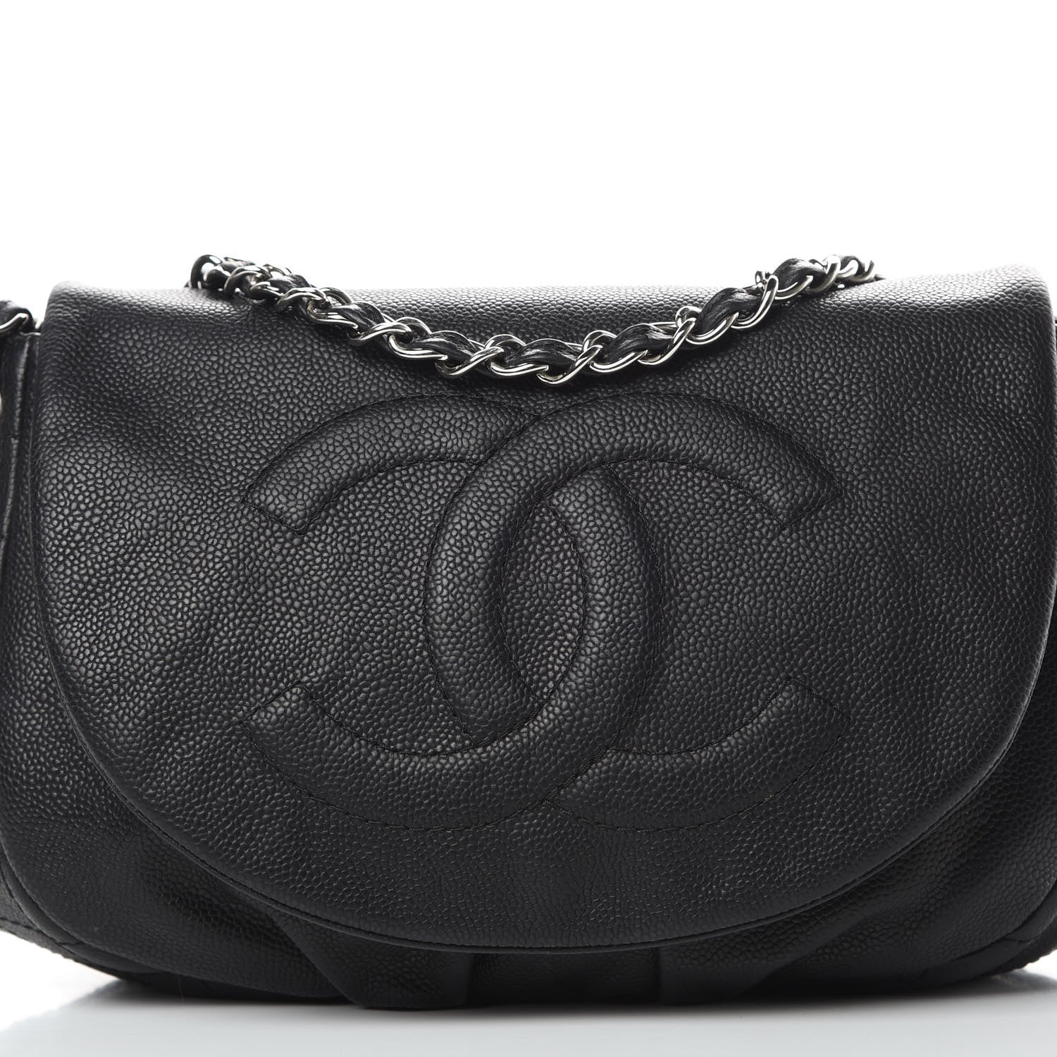 Chanel Caviar Half Moon Large Flap Black 8 of 11