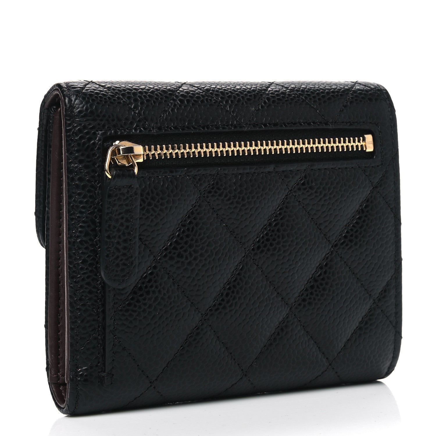 Chanel Caviar Quilted Compact Flap Wallet Black 2 of 6