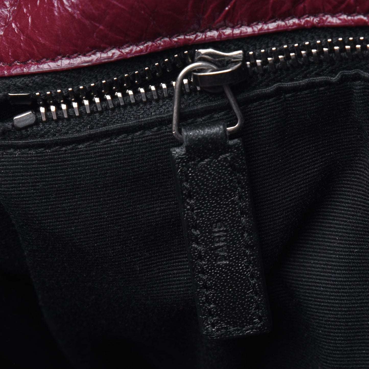 Crinkled Calfskin Matelasse Monogram Medium Niki Chain Satchel Burgundy