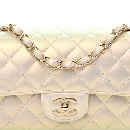 Chanel Iridescent Lambskin Quilted Mini Rectangular Flap Ivory 8 of 11