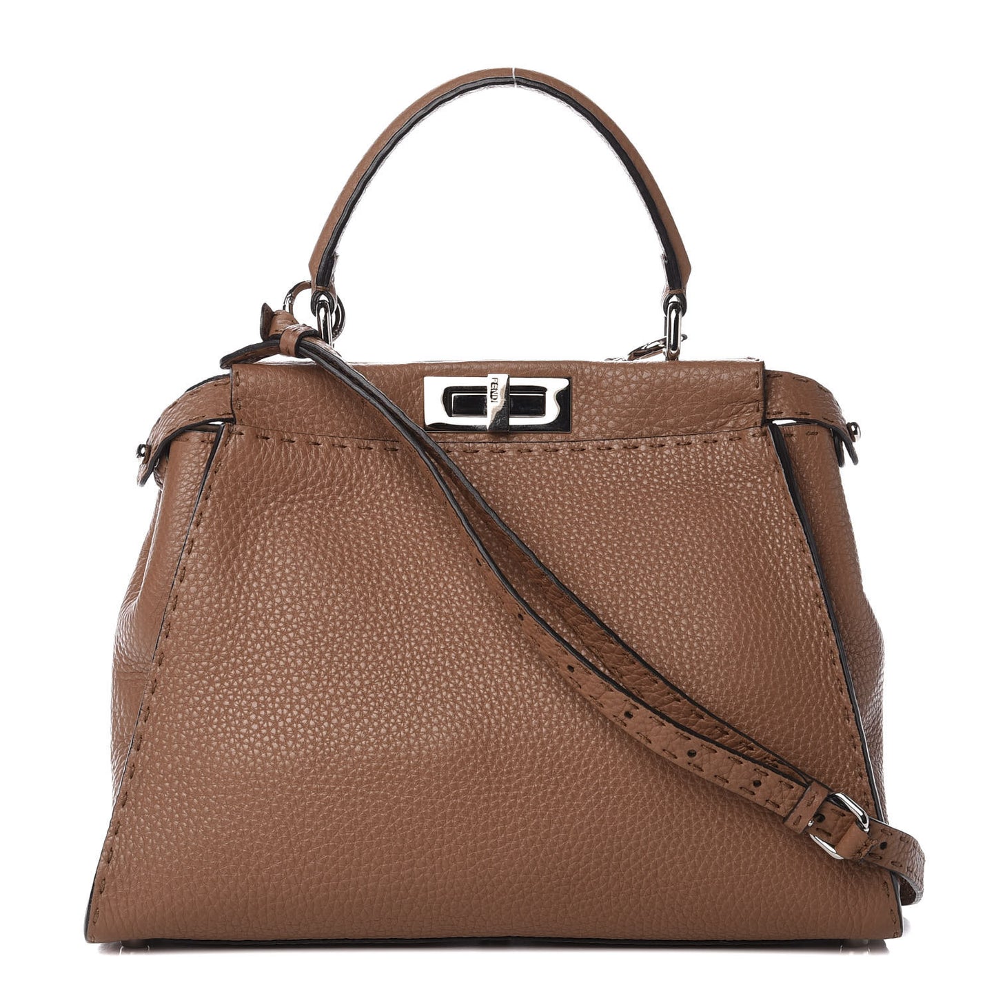Cuoio Romano Selleria Bi-Color Medium Peekaboo Iconic Satchel Mou Deserto