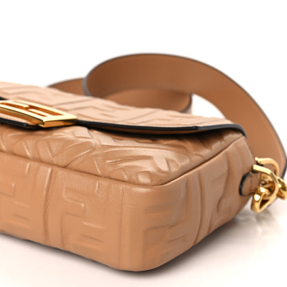 Fendi Nappa FF 1974 Embossed Baguette Miele Scuro 9 of 9