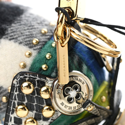 Burberry Wool Cashmere Studded Trevor The Scottie Dog Bag Charm Green Multicolor 3 of 4