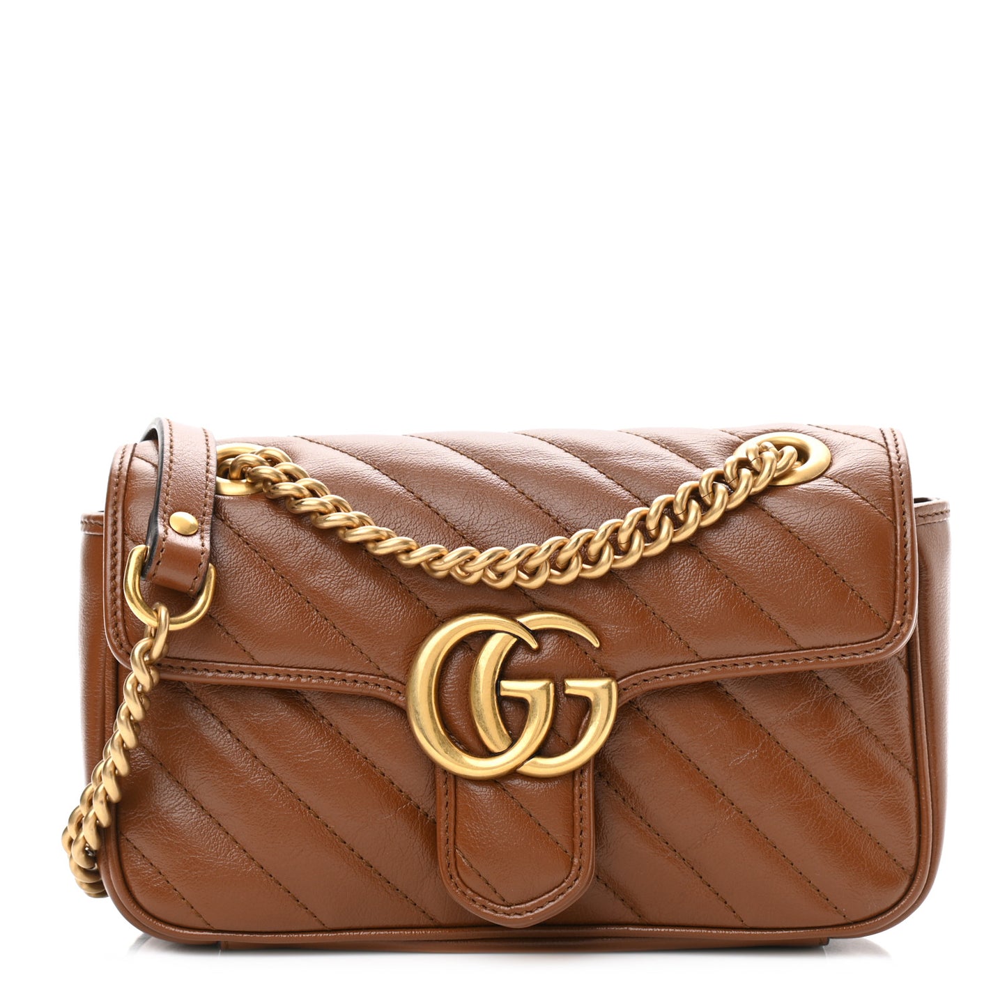 Azalea Calfskin Matelasse Diagonal Mini GG Marmont Shoulder Bag Cuir
