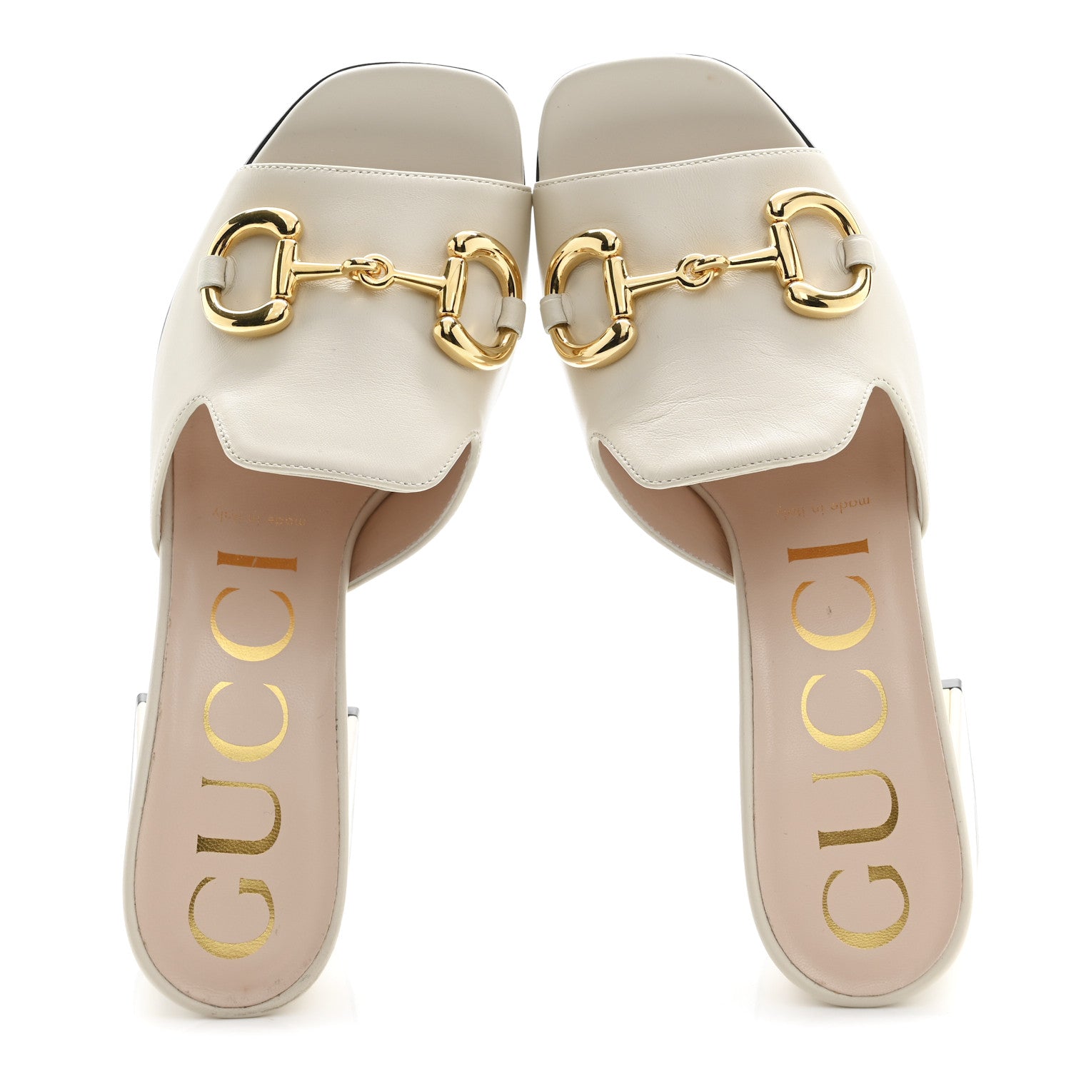 Gucci Nappa Horsebit 75mm Slide Sandals 37 Mystic White 2 of 12