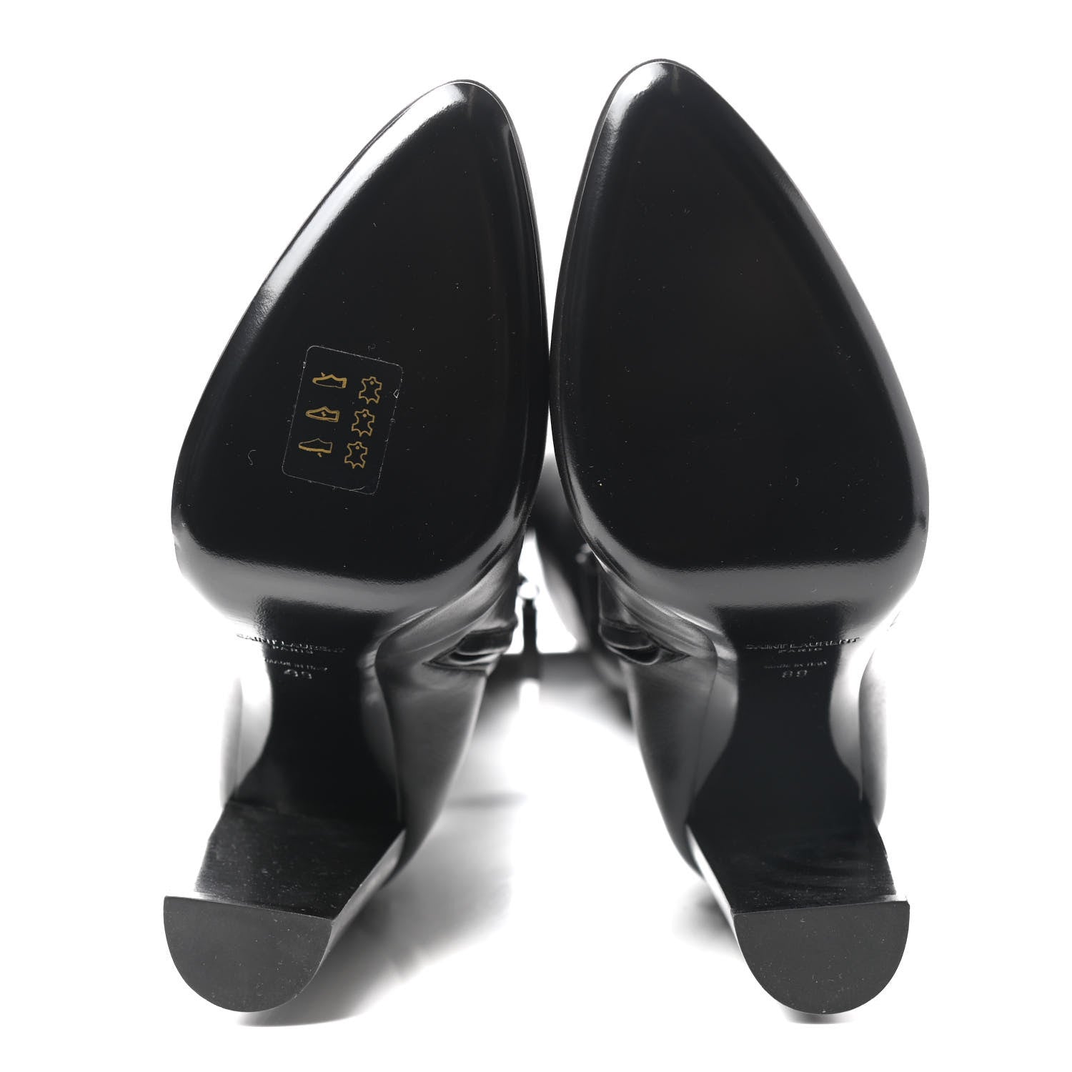 Saint Laurent Calfskin Moon Lace up Over The Knee Boots 39 Black 5 of 7