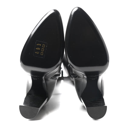 Saint Laurent Calfskin Moon Lace up Over The Knee Boots 39 Black 5 of 7