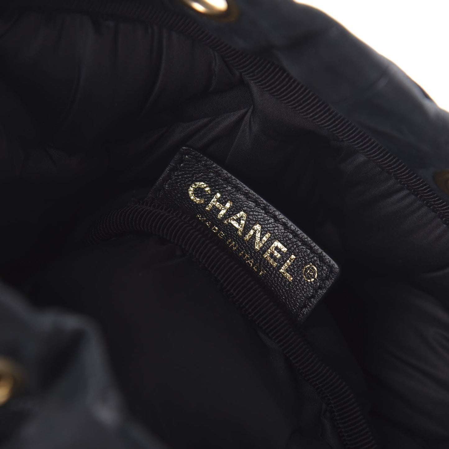 Iridescent Calfskin Quilted Chesterfield Backpack Black